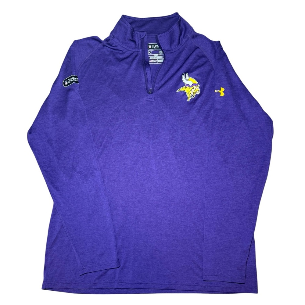 Minnesota Vikings Under Armour 1/4 Zip Combine Authentic Long Sleeve Pullover